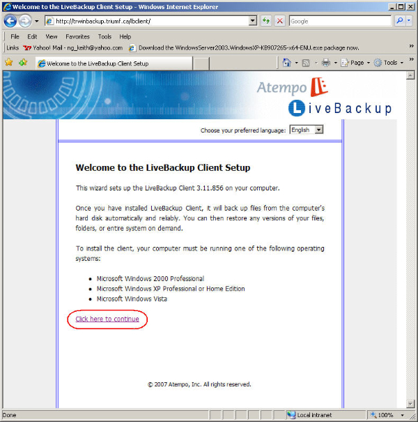 Atempo Client Install1